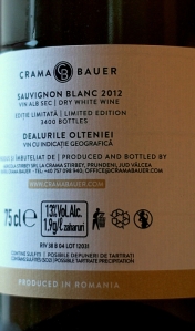 Bauer Sauvignon Blanc 2012